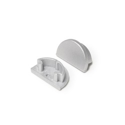Alu / PVC profiler 1 stk. Endestykke ARC12 D - Sølvfarget