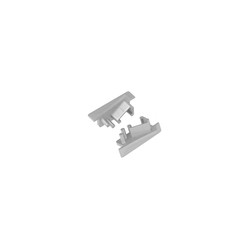 Ender 1 stk. Endestykke DIAGONAL10 - Med hull, sølvfarget