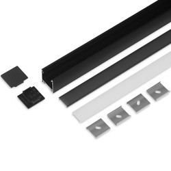 Sett 2m sett LINEA20 + F CLICK - Sort anodisert
