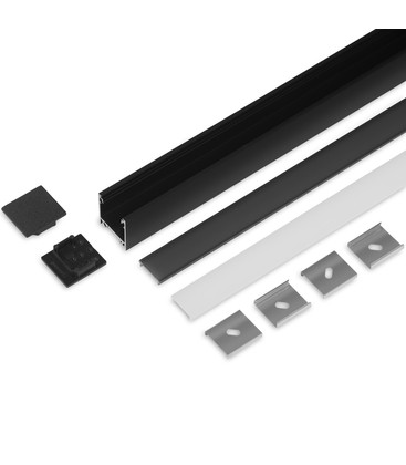 2m sett LINEA20 + F CLICK - Sort anodisert