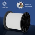 H05VV-F 3G1.5mm² - 100m Hvit Ledning