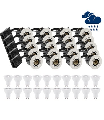 20 stk. LEDlife innbyggingsspot Inno88 Utendørs - Inkl. 4,5W GU10, Hvit, IP44, direkte i isolasjon 20 stk. LEDlife innbyggingsspot Inno88 Utendørs - Inkl. 4,5W GU10, Hvit, IP44, direkte i isolasjon