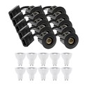 10 stk. LEDlife innbyggingsspot Inno88 Utendørs - Inkl. 4,5W GU10, Svart, IP44, direkte i isolasjon