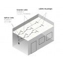 Trebetong/gips LED dimbar Skinnesett 4x120cm - Innfelt, Fjernkontroll dimbar, Akustilight inkl. ledninger og driver