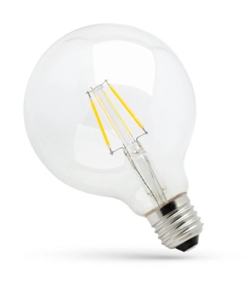 8W E27 LED globepære - Kulltråd, klar, Ø12,5 cm, 230V, Spectrum 8W E27 LED globepære - Kulltråd, klar, Ø12,5 cm, 230V, Spectrum