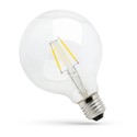8W E27 LED globepære - Kulltråd, klar, Ø12,5 cm, 230V, Spectrum