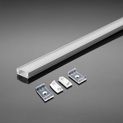 Sett 2m hvit aluprofil sett - LED-strip profil, overflatemontering, 200x2,35x1,04cm