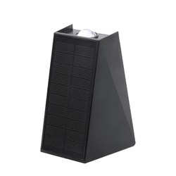 Tilbud Solcelle sensor vegglampe - Sort, opp/ned, skumringssensor, IP54