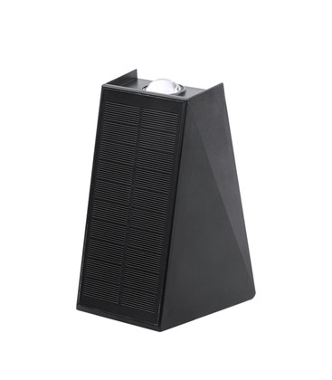 Solcelle sensor vegglampe - Sort, opp/ned, skumringssensor, IP54