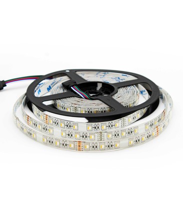 12W/m RGB+WW LED strip - 5 meter, IP65, 60 LED per meter, 24V 12W/m RGB+WW LED strip - 5 meter, IP65, 60 LED per meter, 24V
