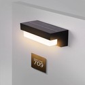 Solcelle sensor CCT vegglampe - 3 lysfarger, svart, firkantet, skumringssensor, IP54