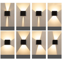 Solcelle sensor vegglampe - Svart, opp/ned, justerbar spredning skumringssensor, IP54