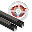 Lys til akustikkpanel, 240cm, svart - Komplett sett med aluprofil og COB LED strip