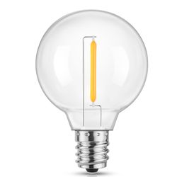 LED lyskilder 1W LED kronepære - G40, kulltråd, klart glass, E14
