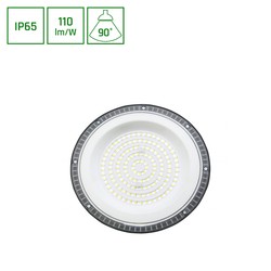 High bay LED industrilamper PLATEO SUN HIGH BAY 100W - Nøytral Hvit, 230V, 90°, IP65, IK06, 236x68mm, Sort