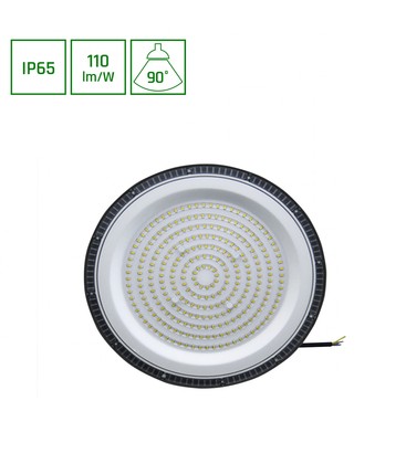 PLATEO SUN 3 HIGH BAY 200W - Nøytral Hvit, 230V, 90°, IP65, IK06, 309x65mm, Svart
