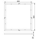 Innbyggingsramme II for 60x60 LED panel - Passende for trebetong og gips, hvit kant