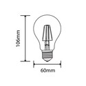 6W dimbar LED Pære - Karbon filamenter LED, A60, E27