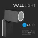 Justerbar vegglampe GU10 IP44, 1-veis, aluminium