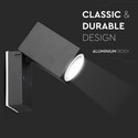 Justerbar vegglampe GU10 IP44, 1-veis, aluminium
