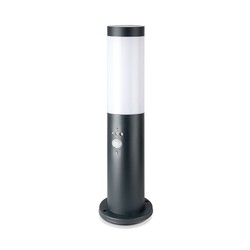 Pullertlampe med PIR-sensor E27 - Rustfritt stålhus (45 cm), Grå, IP44.
