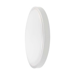  24W LED Kuplampe - Mikrobølge Sensor, 3000K, Rund, Hvit Ramme, IP44