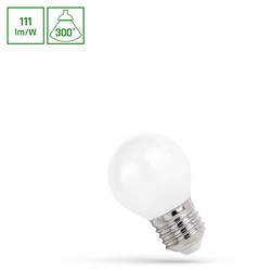  LED globe P45 E27 5,5W - 230V, kulltråd, varm hvit, melkefarget, Spectrum