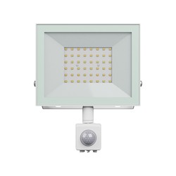  Noctis Lux 4 lyskaster 50W - Varm hvit, 230V, IP44, 176x221x53mm, hvit, PIR sensor