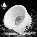 Dimbar RA99 innfellingsspot - 10W, Hull: Ø7,5 cm, Mål: Ø8,5 cm, hvit kant, 230V