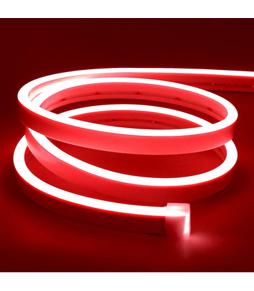 Rød 8x16 CLIP-ON Neon Flex LED - 8W per meter, IP67, 24V Rød 8x16 CLIP-ON Neon Flex LED - 8W per meter, IP67, 24V