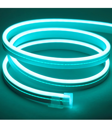 Lyseblå 8x16 CLIP-ON Neon Flex LED - 8W per meter, IP67, 24V