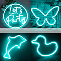 Lyseblå 8x16 CLIP-ON Neon Flex LED - 8W per meter, IP67, 24V