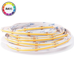 Tilbud 10m 4W/m 3000K RA95 Dot-free COB-LED stripe - IP20, 320 LED per meter, 24V, COB LED
