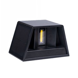 Tilbud Solcelle sensor vegglampe - Svart, opp/ned, justerbar spredning skumringssensor, IP54