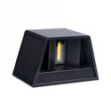 Solcelle sensor vegglampe - Svart, opp/ned, justerbar spredning skumringssensor, IP54