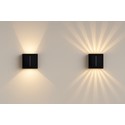 Solcelle sensor vegglampe - Svart, roterbar, firkantet, skumringssensor, IP65