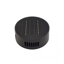 Tilbud Solcelle sensor vegglampe - Svart, rund, justerbar spredning skumringssensor, IP54