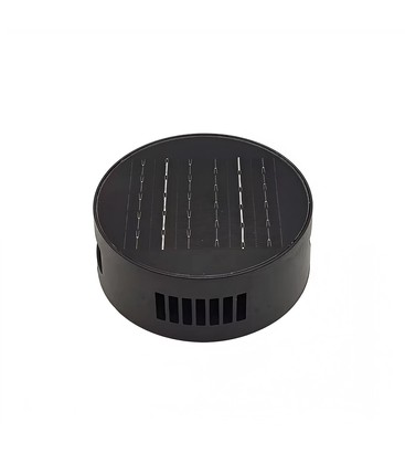 Solcelle sensor vegglampe - Svart, rund, justerbar spredning skumringssensor, IP54