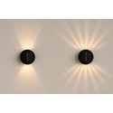 Solcelle sensor vegglampe - Svart, rund, justerbar spredning skumringssensor, IP54