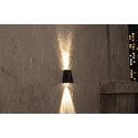 Solcelle sensor vegglampe - Sort, opp/ned, skumringssensor, IP54