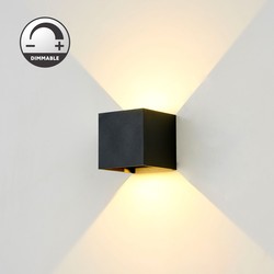Tilbud LEDlife CUBIC 6W Dimbar vegglampe - Sort, firkantet, opp/ned, justerbar, utendørs, IP65, inkl. lyskilde