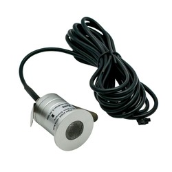 Badstubelysning Sauna downlight - 24V DC, RA93, 1,1W, 3m ledning, Hull: Ø3 cm, Mål: Ø3,5 cm