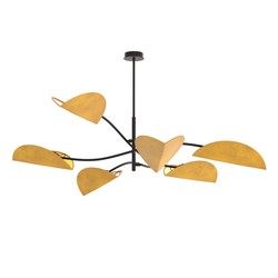 Taklamper Lotus 6 Sort/Gull-orange taklampe - E14, 230V, uten lyskilde