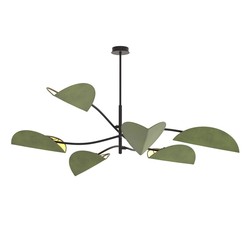 Taklamper Lotus 6 Sort/Grønn taklampe - E14, 230V, uten lyskilde