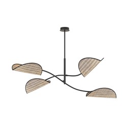 Taklamper Lotus 4 Svart/Naturlig taklampe - E14, 230V, uten lyspære