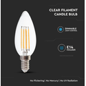 V-Tac 4W LED stearinlys pære - Karbon filamenter, varm hvit, E14