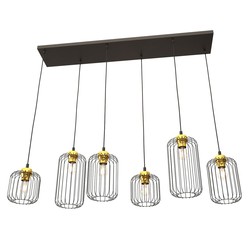 LED pendel Vander 6 Sort/Gull pendellampe - Ø16 cm, E27, 230V, uten lyskilde