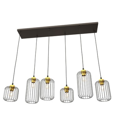 Vander 6 Sort/Gull pendellampe - Ø16 cm, E27, 230V, uten lyskilde Vander 6 Sort/Gull pendellampe - Ø16 cm, E27, 230V, uten lyskilde
