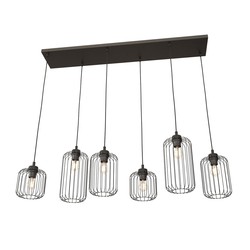 LED pendel Vander 6 Svart pendellampe - Ø16 cm, E27, 230V, uten lyskilde