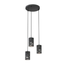 LED pendel Tank 3PREM Sort pendellampe - Ø10 cm, E27, 230V, uten lyskilde